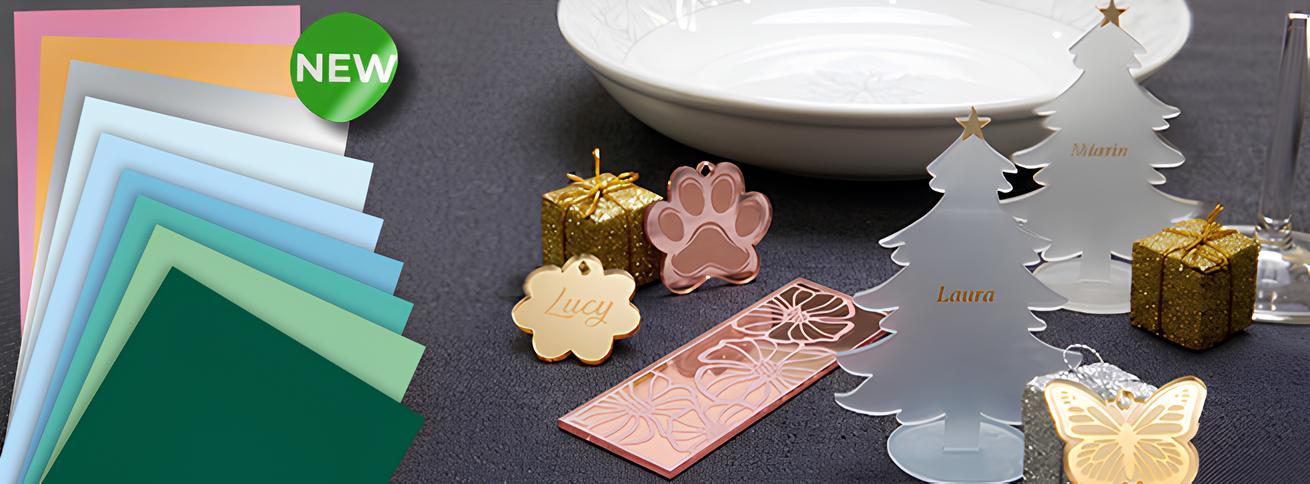 Acrylics engraving material range for Christmas