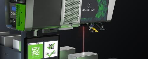 Système de marquage laser sur une ligne de production avec gestionnaire de vision pour la vérification des codes à barres